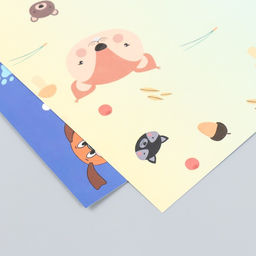 Цена за 5 шт. Бумага для скрапбукинга двусторонняя «Лесные звери и пёсики», плотность 180 г, 30.5×32 см