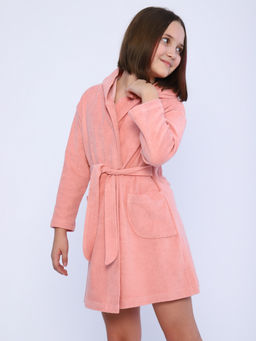 Халат подростковый из махры Нежность светло - розовый - Амадэль фото 5