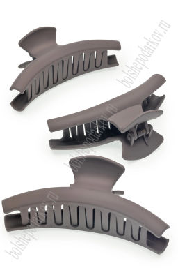 Крабики для волос матовые 12*5 см (12 шт) SF-7979, капучино