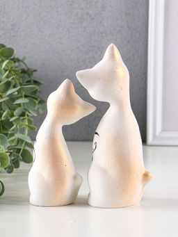 Набор фигурок керамика Love Коты ушастые, 2 шт., в цветочек, 13?6?17 см