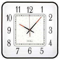 Часы настенные "Снежное время" 35х35х5см, мягкий ход, циферблат "Снежинки" белый/перламутровый; цифры арабские, черный; корпус пластик, черный/белый; в коробке (Китай)