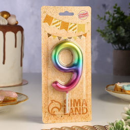 Цена за 3 шт. Свеча в торт «Цифра 9», 9 см