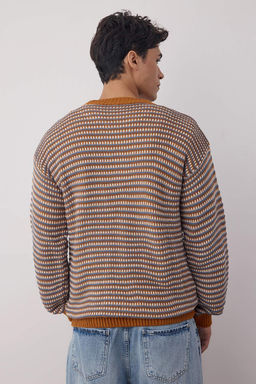 Trendyolmilla Man Camel Regular Bisiklet Yaka Jakarl? Kazak TMNAW22KZ0658  фото 4