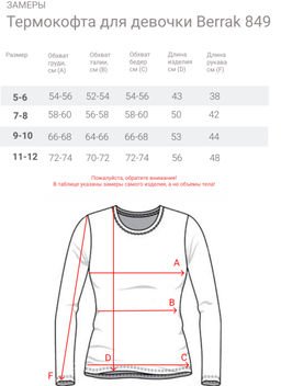 Термокофта для девочки Berrak 849