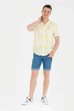 U. S. Polo Assn Мужская рубашка с коротким рукавом цвета экрю - U.s. polo assn фото 6