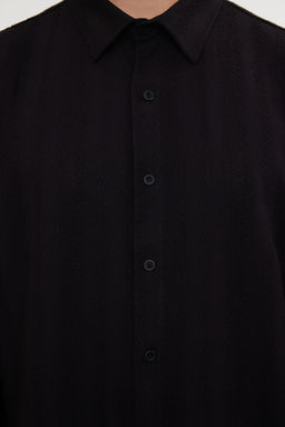 Siyah %100 Pamuk Dokulu Pamuklu Regular Fit K?sl?k Gomlek TMNAW25GO00008 - Trendyolmilla фото 5