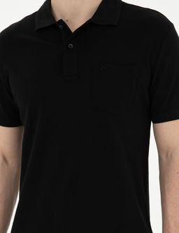 Siyah Regular Fit Basic Ti__rt