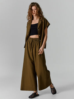 Бриджи домашние женские льняные зеленые - Mark formelle фото 2