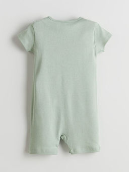 Bisiklet Yaka Bask?l? Erkek Bebek Tulum