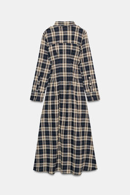 CHECKED PLEATED MIDI DRESS - Zara фото 8