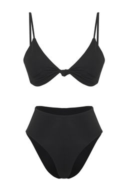 TRENDYOLMILLA Siyah Ucgen Yuksek Bel Regular Bikini Tak?m? TBESS25BT00104  фото 11