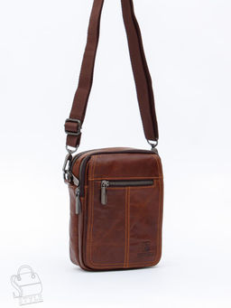 Сумка мужская кожаная 8611S brown Fuzhiniao