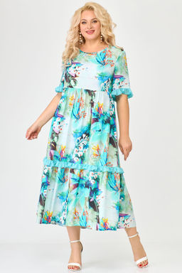 Платье Svetlana Style 1863 бирюзовый+цветы