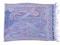 Палантин с вышивкой (шерсть вареная) № Тк906/133 - Ганг фото 2