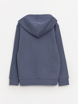Bask?l? Uzun Kollu Erkek ?ocuk Hoodie - Waikiki фото 2