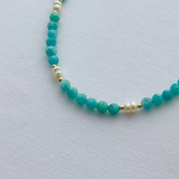 Чокер из Амазонита и Жемчуга