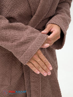 Жаккардовый мужской махровый халат с шалькой МЗ-11 (118)