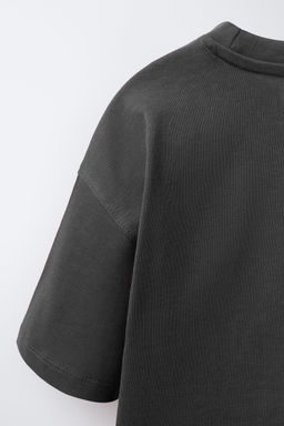 CAMISETA HEAVY WEIGHT TEXTO / Gris antracita - Zara фото 4