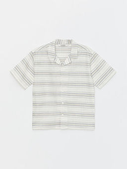 ?izgili Keten Kar???ml? Erkek ?ocuk G?mlek