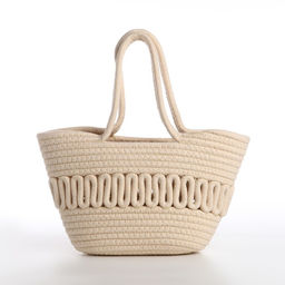 Сумка женская плетёная без застёжки, цвет молочный