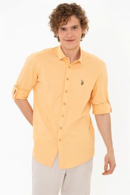 -50% Рубашка мужская оранжевая Uzunkol Basic - U.s. polo assn фото 3