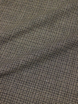 Пестрядь Мелкая клетка цв.бежевый/черный-2, СОРТ2, ш.1.45м, хлопок-95%, п/э-5%,140гр/м.кв