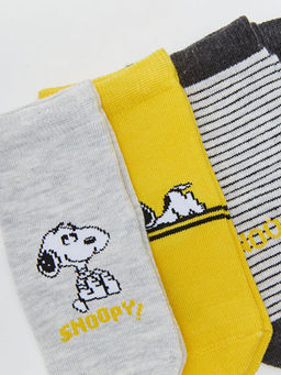 Snoopy Bask?l? Erkek Bebek Soket ?orap 4l? - Waikiki фото 3