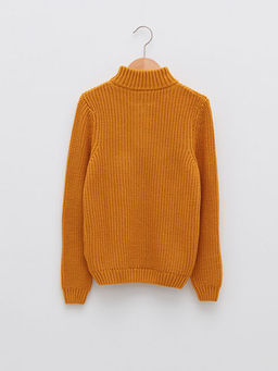 Dik Yaka Basic Uzun Kollu Erkek ?ocuk Triko Kazak - Waikiki фото 2