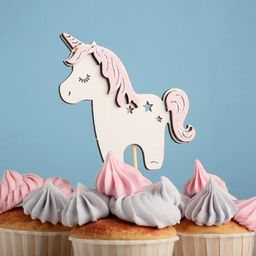 Топпер Единорог, 11х10 см, белый