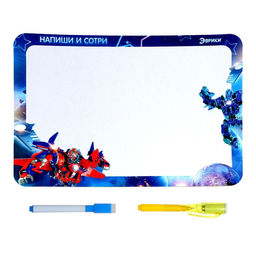Набор для рисования светом «Трансформеры» + доска напиши и сотри, ручка с фонариком, маркер