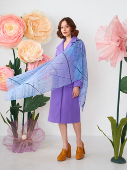 Большой, мягкий, тонкий и очень нежный двусторонний палантин с рисунком в стиле арт-деко - Tantino фото 2