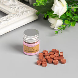 Цена за 2 шт. Сургуч в гранулах в баночке Восьмигранник карамель 9 гр 4,5х3х3 см