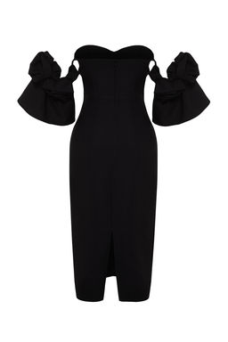 Siyah Gul Aksesuarl? Dokuma S?k Abiye Gece Mezuniyet Elbisesi TPRSS23EL00541 - Trendyolmilla фото 7