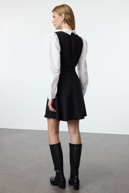 TRENDYOLMILLA Bordo Kemerli Belden Ac?lan Gomlek Detayl? Mini Dokuma Elbise TWOAW25EL00398 фото 10