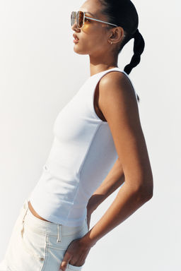 CAMISETA MANGA SISA / Blanco - Zara фото 3