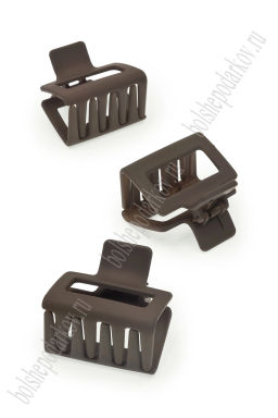 Крабики для волос матовые 5*4,5 см (10 шт) SF-7985, коричневый