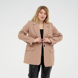 Пиджак женский MIST plus-size, размер 52, бежевый