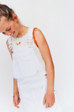 TOP PUNTO CROCHET CONTRASTES / Crudo