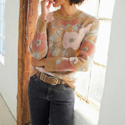 Пуловер, бежево-розовый