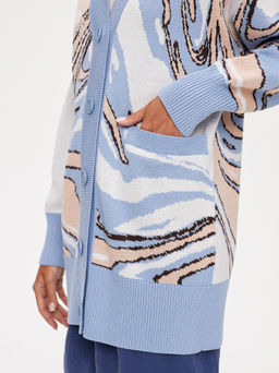 Кардиган с жаккардом из хлопка 421.140109/Белый - Seven senses фото 7