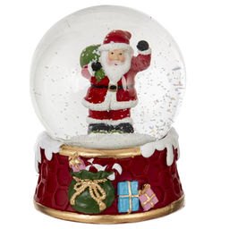 Фигурка декоративная "Дед Мороз/Снеговик" в стекл шаре, L7,5 W7,5 H8,5 см, 2в.