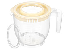 Ёмкость для миксера (блендера) 2,2 л 22,5*17*16 см с крышкой, прозрачная/кремовая (459)