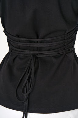 Футболка с завязками Николь (чёрный) - Эльза фото 4