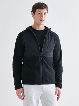 Kap??onlu Polar Erkek Fermuarl? Sweatshirt