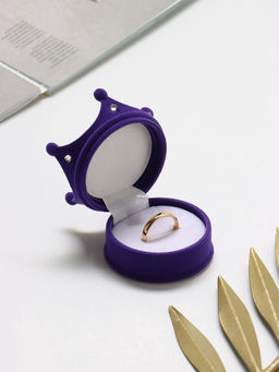 Футляр под серьги, кулон, кольцо Корона, бархатный, 5.5?5.5?4.5 см, фиолетовый