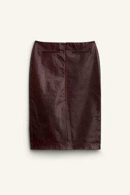 LIMITED EDITION 100% LEATHER STRAIGHT SKIRT - Zara фото 7