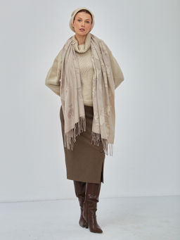 В составе шерсть. Большой теплый двусторонний палантин - Tantino фото 7