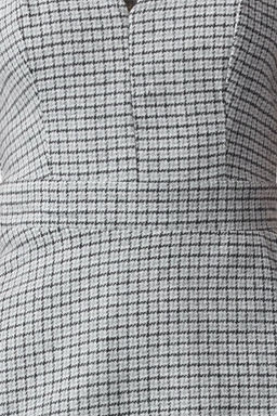 Gri Ekose / Kareli K?sa / Mini Dokuma Elbise TWOAW25EL00484