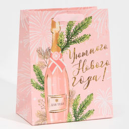 Цена за 2 шт. Пакет подарочный новогодний ламинированный «Для тебя», MS 18 х 23 х 10 см