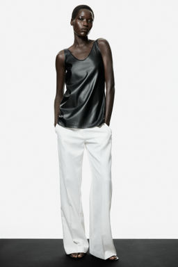 Top de tirantes en tejido revestido - H&m фото 3
